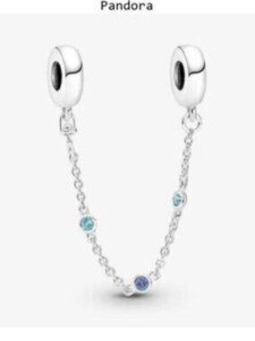 Pandora Triple Blue Stone Safety Chain